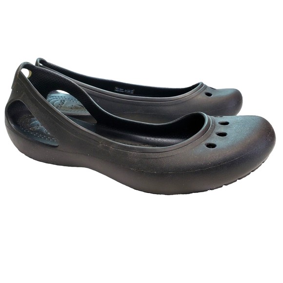 CROCS Shoes - Crocs Kadee Womens Flats Size 8 Black Spots From Wear